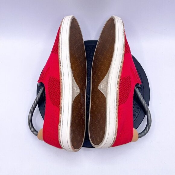 Ugg Sammy Chevron Shoes Women's 8.5 Red Slip On Sneaker Perforated Knit - Picture 4 of 10